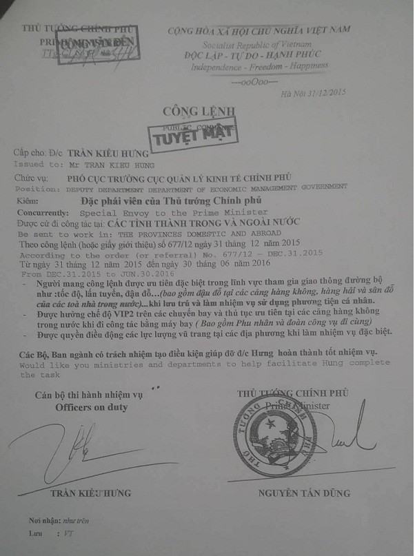 Mở rộng điều tra vụ làm giả công lệnh “Tuyệt mật” của nguyên Thủ tướng - ảnh 1