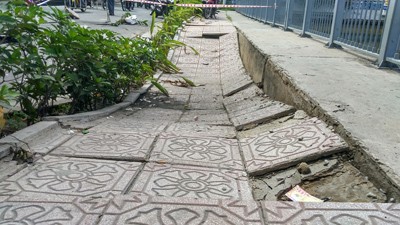 Đất sụp gần chục mét vuông ở Sài Gòn - ảnh 3