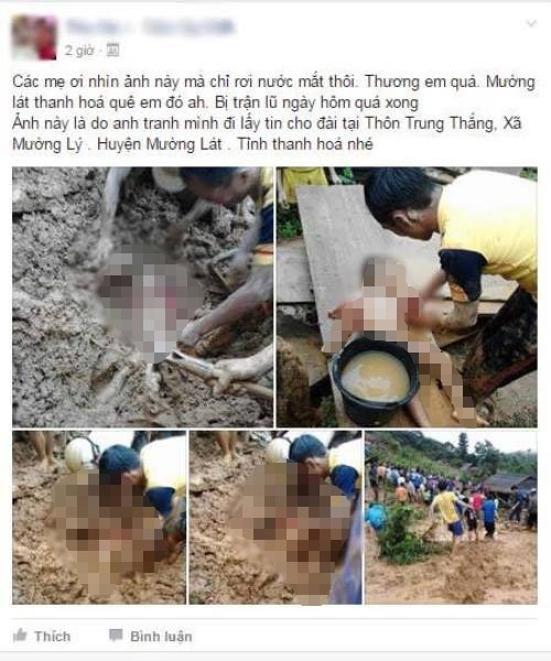 Đau xót hình ảnh thi thể bé 5 tuổi bị vùi lấp trong mưa lũ - ảnh 1