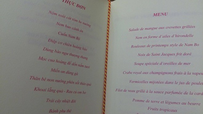 Thực đơn tiệc chiêu đãi Tổng thống Pháp ở Hà Nội - ảnh 1