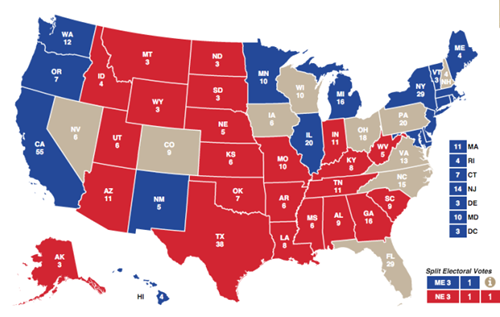 Thế giằng co giữa Clinton và Trump tại 12 bang chiến trường - ảnh 1