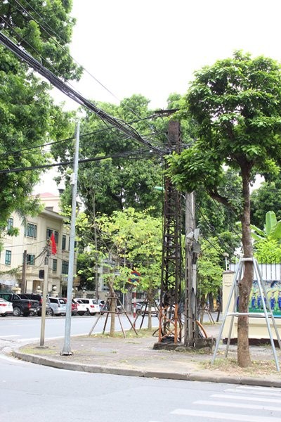 Những cột điện 100 tuổi cuối cùng trên phố Hà Nội - ảnh 3