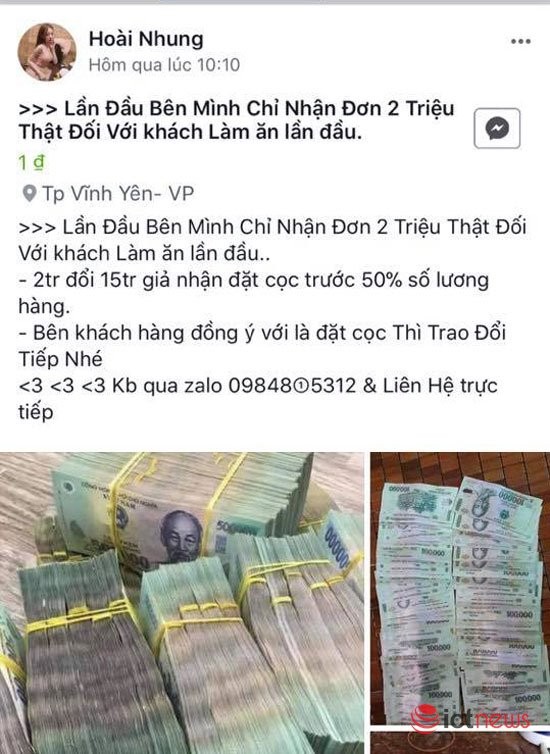 Sau Tết Mậu Tuất, rộ lên chiêu rao bán tiền giả qua Facebook - ảnh 1