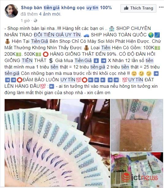 Sau Tết Mậu Tuất, rộ lên chiêu rao bán tiền giả qua Facebook - ảnh 4