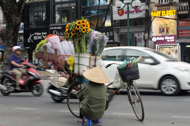 Đại gia đình bán hoa rong mỗi ngày đạp xe 50 km kiếm sống - ảnh 2