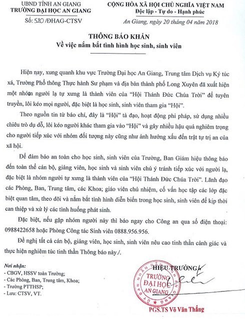 Báo động sinh viên đi lang thang truyền đạo 'Hội Thánh Đức Chúa Trời' - ảnh 2