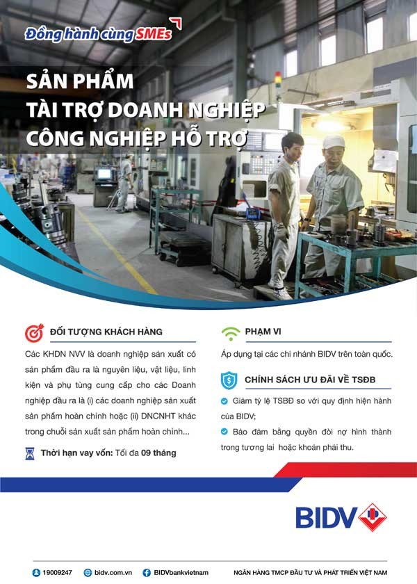 BIDV thúc đẩy sản xuất công nghiệp với sản phẩm Tài trợ doanh nghiệp - ảnh 1