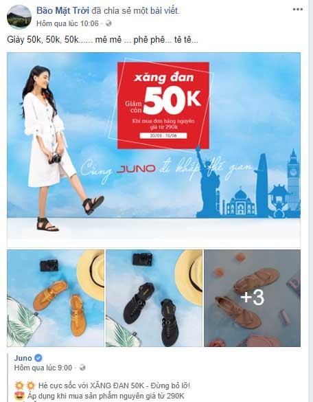 Xăng đan giảm còn 50k – Ai ‘chịu chơi’ như thương hiệu Juno - ảnh 2