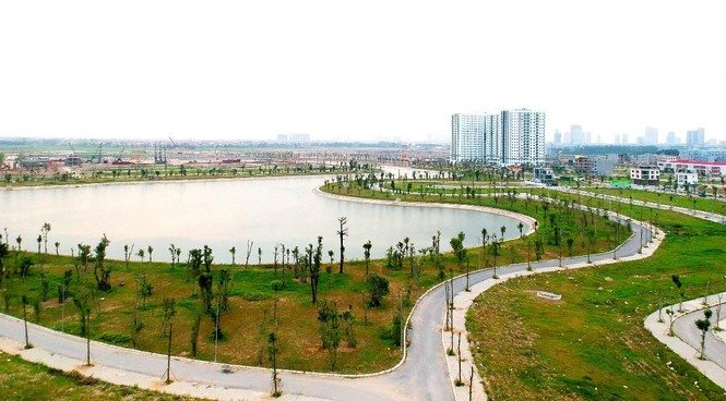 Hồ điều hòa–Lá phổi xanh của đô thị Thanh Hà Mường Thanh - ảnh 1