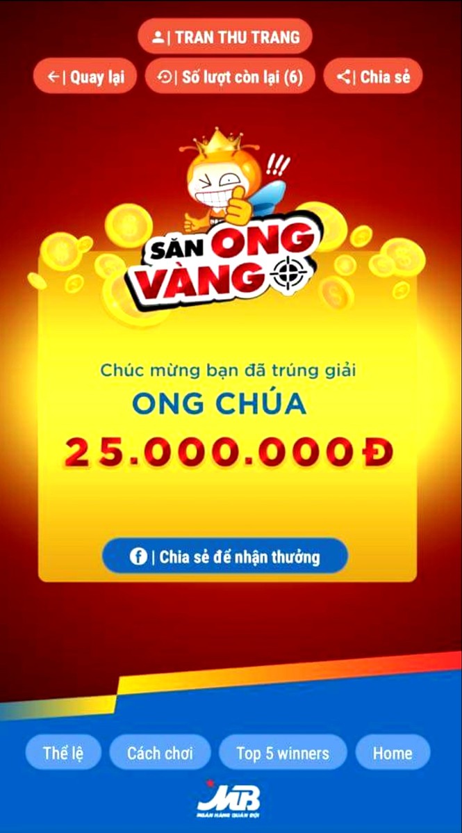 Săn ong vàng trên App ngân hàng MBBank - ảnh 1
