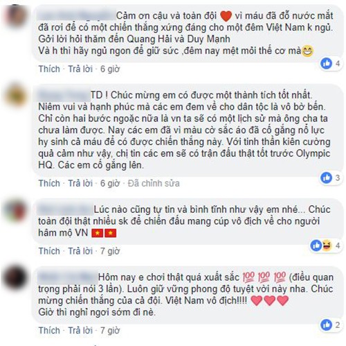 Trang cá nhân cầu thủ Olympic ngập lời chúc mừng chiến thắng - ảnh 2