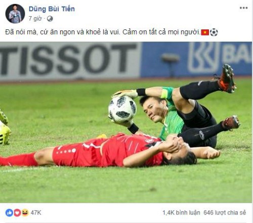 Trang cá nhân cầu thủ Olympic ngập lời chúc mừng chiến thắng - ảnh 1