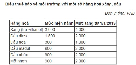 Giá cả tăng ra sao nếu thuế môi trường với xăng lên 4.000 đồng - ảnh 1