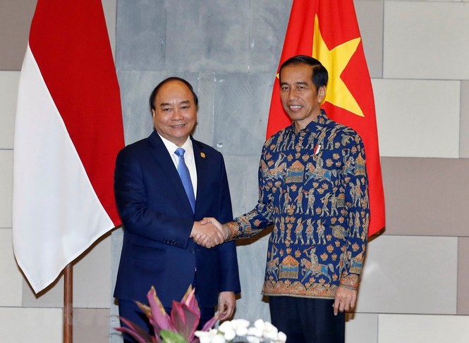 Hình ảnh Thủ tướng Nguyễn Xuân Phúc hội đàm với Tổng thống Indonesia - ảnh 2