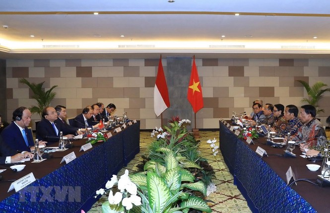 Hình ảnh Thủ tướng Nguyễn Xuân Phúc hội đàm với Tổng thống Indonesia - ảnh 3