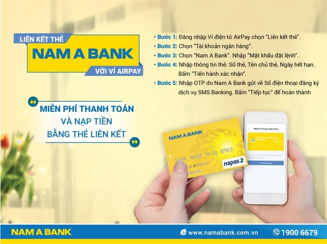 Liên kết thẻ Nam Á Bank vào ví AirPay khách hàng sẽ nhận mã giảm giá - ảnh 1