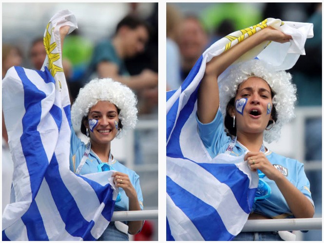 Mãn nhãn với màn đọ của dàn fan nữ tuyển Pháp và Uruguay - ảnh 7