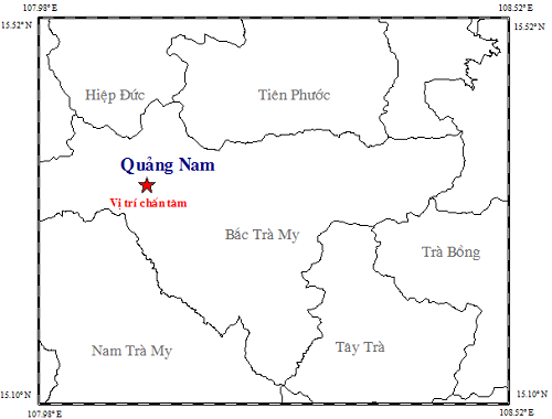 Động đất 3.4 độ richter tại Quảng Nam - ảnh 1