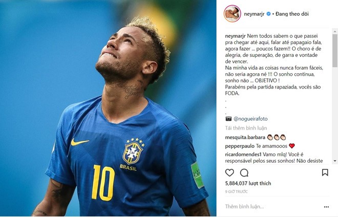 Vì sao Neymar khóc thút thít khi 'mở tài khoản' ở World Cup 2018? - ảnh 1
