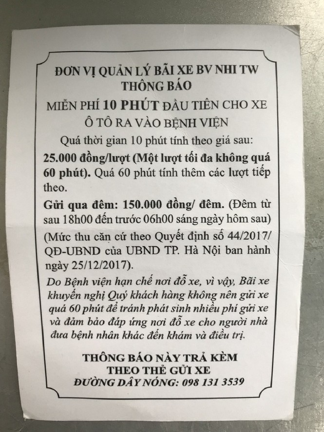 Gá»­i xe vÃ o viá»‡n 3 ngÃ y háº¿t hÆ¡n 1,7 triá»‡u Ä‘á»“ng - áº£nh 2