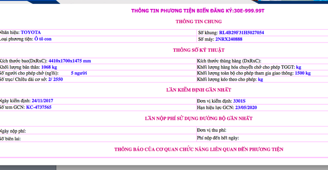 Cục Đăng kiểm lên tiếng vụ 2 ô tô trùng biển 30E:999.99 - ảnh 2