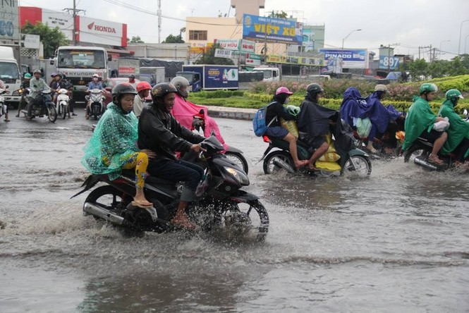 Mưa nhỏ cũng khiến đường Sài Gòn ngập lênh láng - ảnh 9