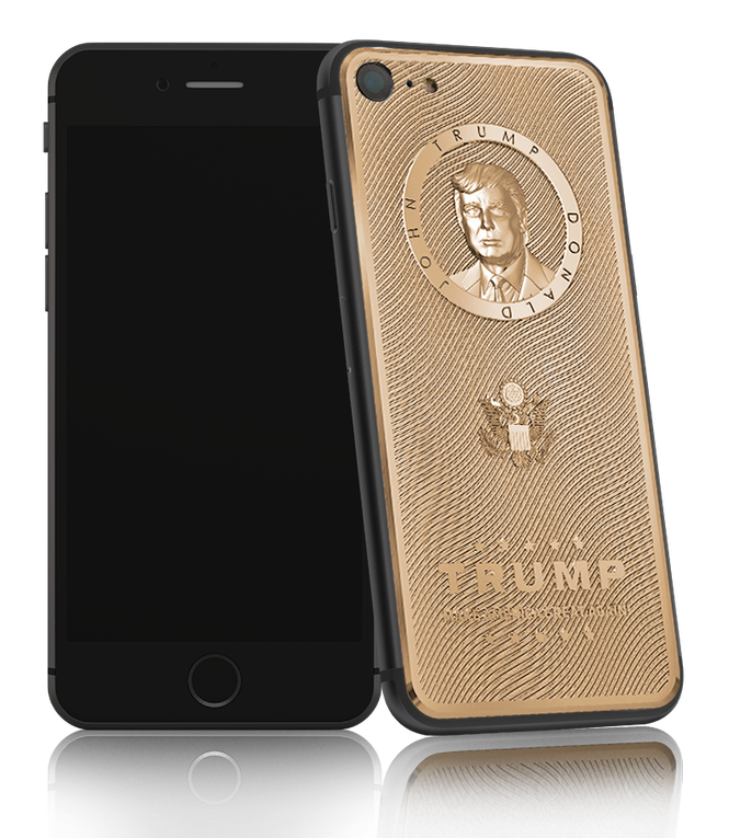 iPhone 7 vỏ vàng khắc chân dung Donald Trump giá 3.000 USD - ảnh 2