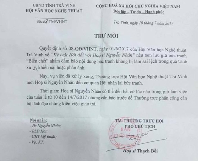 Trả lại bức tranh 'Biển chết' cho tác giả - ảnh 1