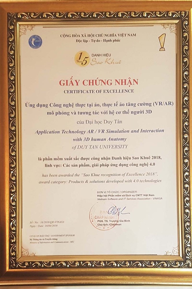 Ứng dụng 3D trong Y học ĐH Duy Tân tiếp tục được vinh danh - ảnh 1