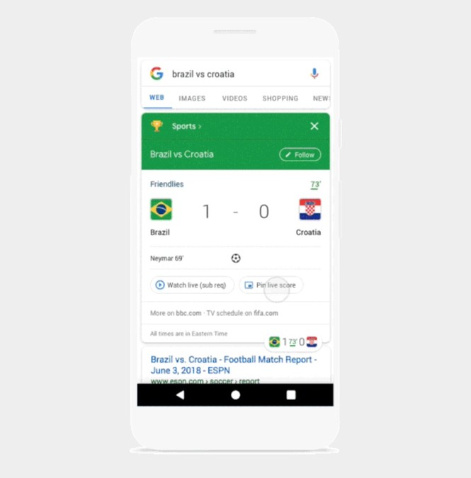 Google tung nhiều tính năng mới trước thềm World Cup 2018 - ảnh 1