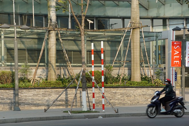 Cột biển giao thông giăng kín vỉa hè sau khi dỡ hình thù lạ - ảnh 1