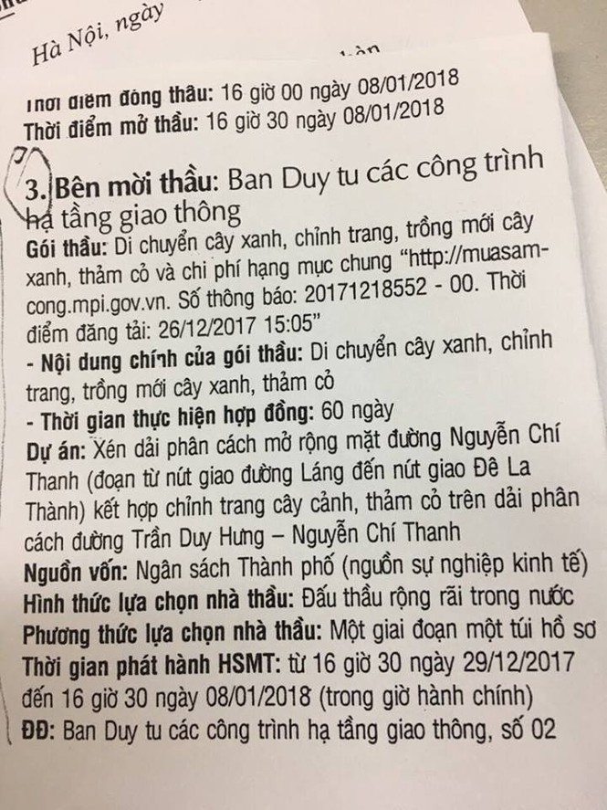 Hà Nội bất ngờ hủy thầu ở dự án con đường đẹp nhất - ảnh 1