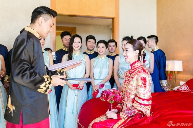 Tài tử 'Vườn sao băng' bế vợ trong lễ rước dâu - ảnh 1