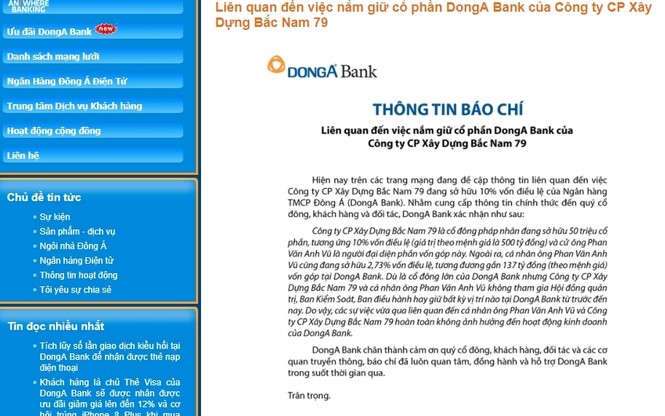 Ông Vũ 'nhôm' đang nắm gần 13% vốn DongA Bank - ảnh 1