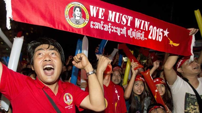 Đảng đối lập Myanmar ăn mừng chiến thắng bầu cử - ảnh 1