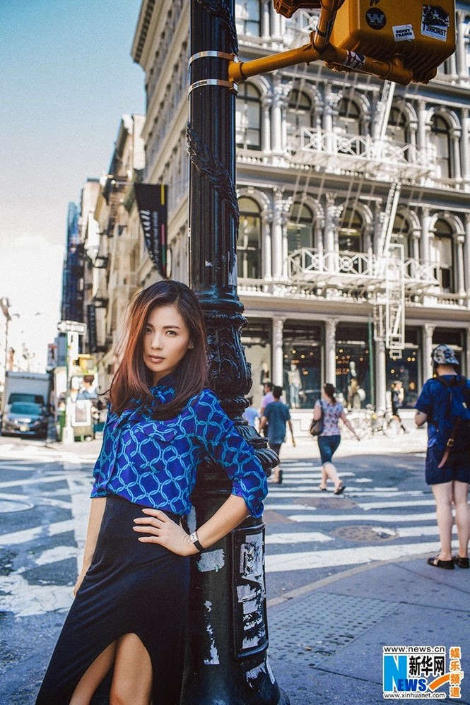 Lưu Đào đẹp hút hồn trên đường phố New York - ảnh 14