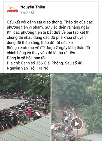 Thực hư clip tố CSGT câu kết với kẻ gian tháo đồ xe vi phạm - ảnh 1