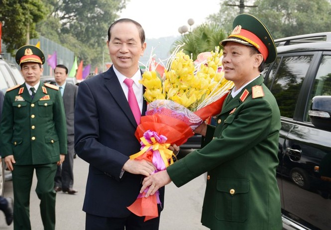 Chủ tịch nước Trần Đại Quang làm việc với Quân khu 1 - ảnh 1