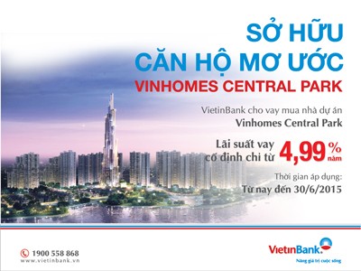 Ưu đãi cho vay mua nhà dự án Vinhomes Central Park - ảnh 1