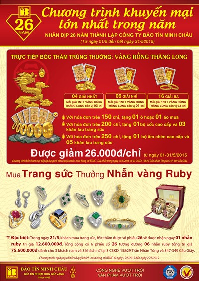 Bảo Tín Minh Châu tung quà tặng 'khủng' tri ân khách hàng - ảnh 1