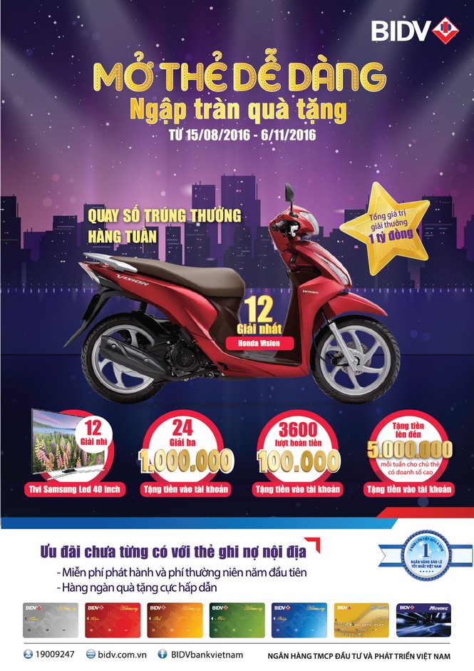 “Mở thẻ dễ dàng, ngập tràn quà tặng” với BIDV - ảnh 1