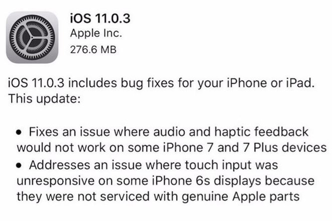 IOS 11.0.3 đang trở thành
