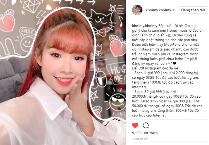 Khởi My hào hứng với dịch vụ Instagram data vừa ra mắt của MobiFone - ảnh 1