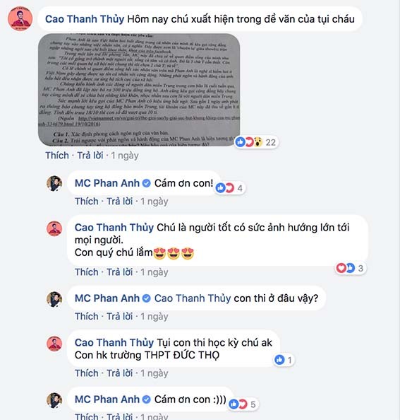 MC Phan Anh được đưa vào đề thi Văn ở Hà Tĩnh - ảnh 1
