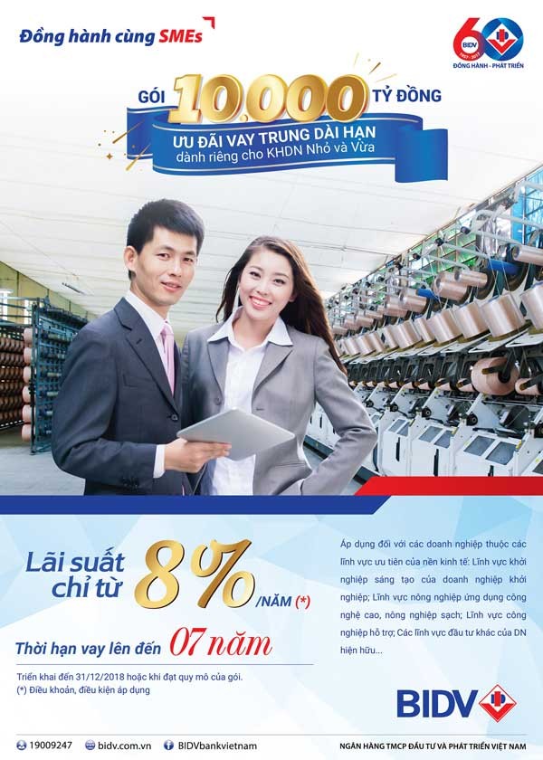 BIDV cho doanh nghiệp nhỏ và vừa vay vốn trung dài hạn chỉ từ 8%/năm - ảnh 1