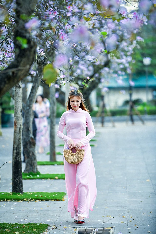 Nữ sinh 9X bên sắc tím hoa ban giữa lòng Thủ đô - ảnh 8