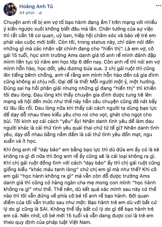 MC Minh Tiệp bị tố bạo hành em vợ: Cơ quan chức năng, thầy giáo nói gì - ảnh 3