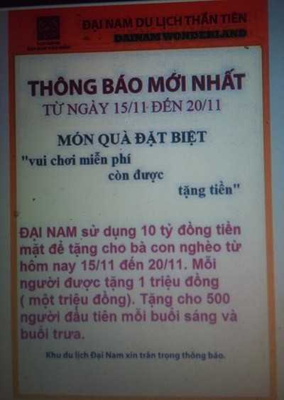 Sự thực về chuyện ông chủ Đại Nam hứa tặng du khách 10 tỷ đồng - ảnh 1