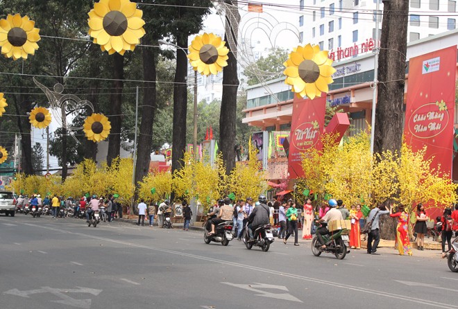 Sài Gòn tràn ngập sắc xuân cùng mai, đào - ảnh 1