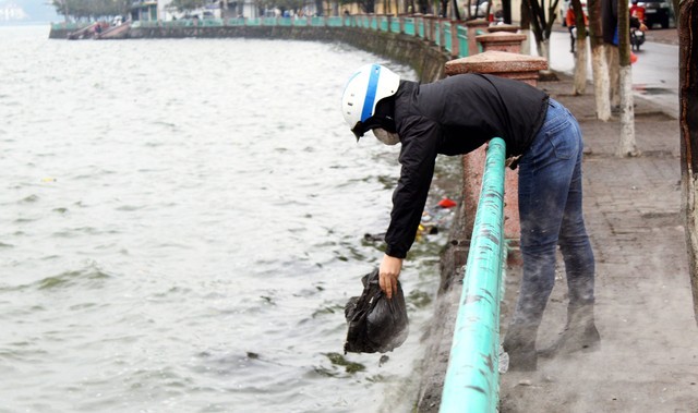 Sông, hồ thành “bãi rác” vì phóng sinh cá chép cho Táo quân - ảnh 1